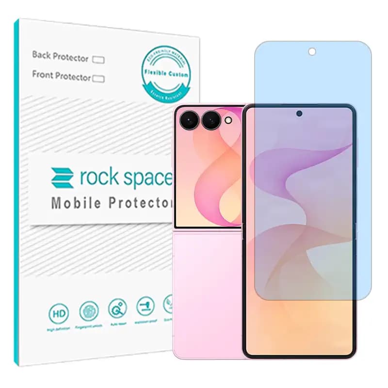 گلس محافظ چشم سامسونگ Z Flip8 مدل نانو هیدروژل آنتی بلو برند راک اسپیس