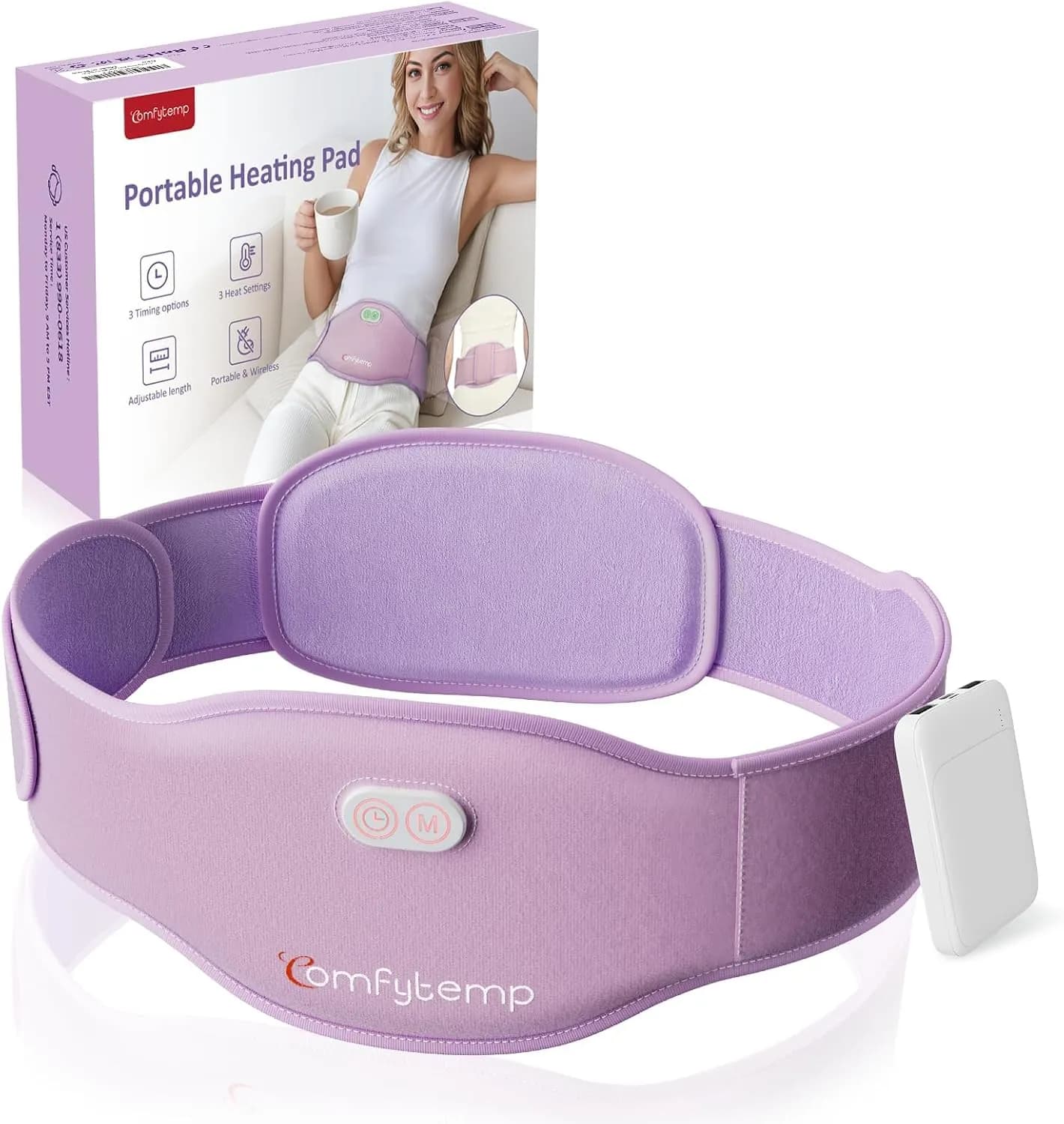 پد گرمایشی شارژی برای شکم و کمر با 3 سطح گرما برند Comfytemp مدل K9242