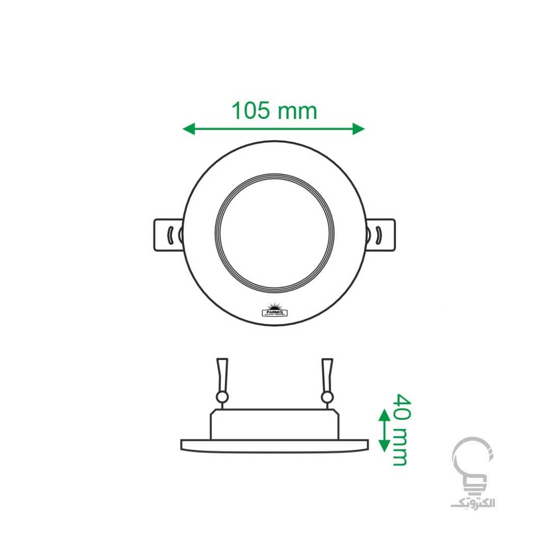 پنل LED پارمیس مدل توکار 8 وات — تصویر ۲