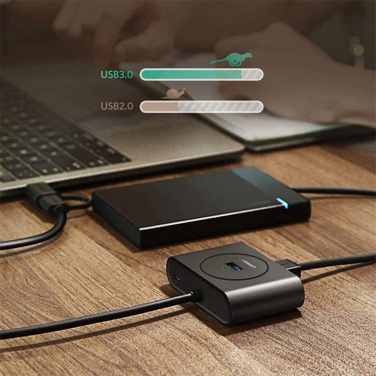هاب 4 پورت USB 3.0 + OTG یوگرین 1 متری Ugreen CR113-40850 — تصویر ۶