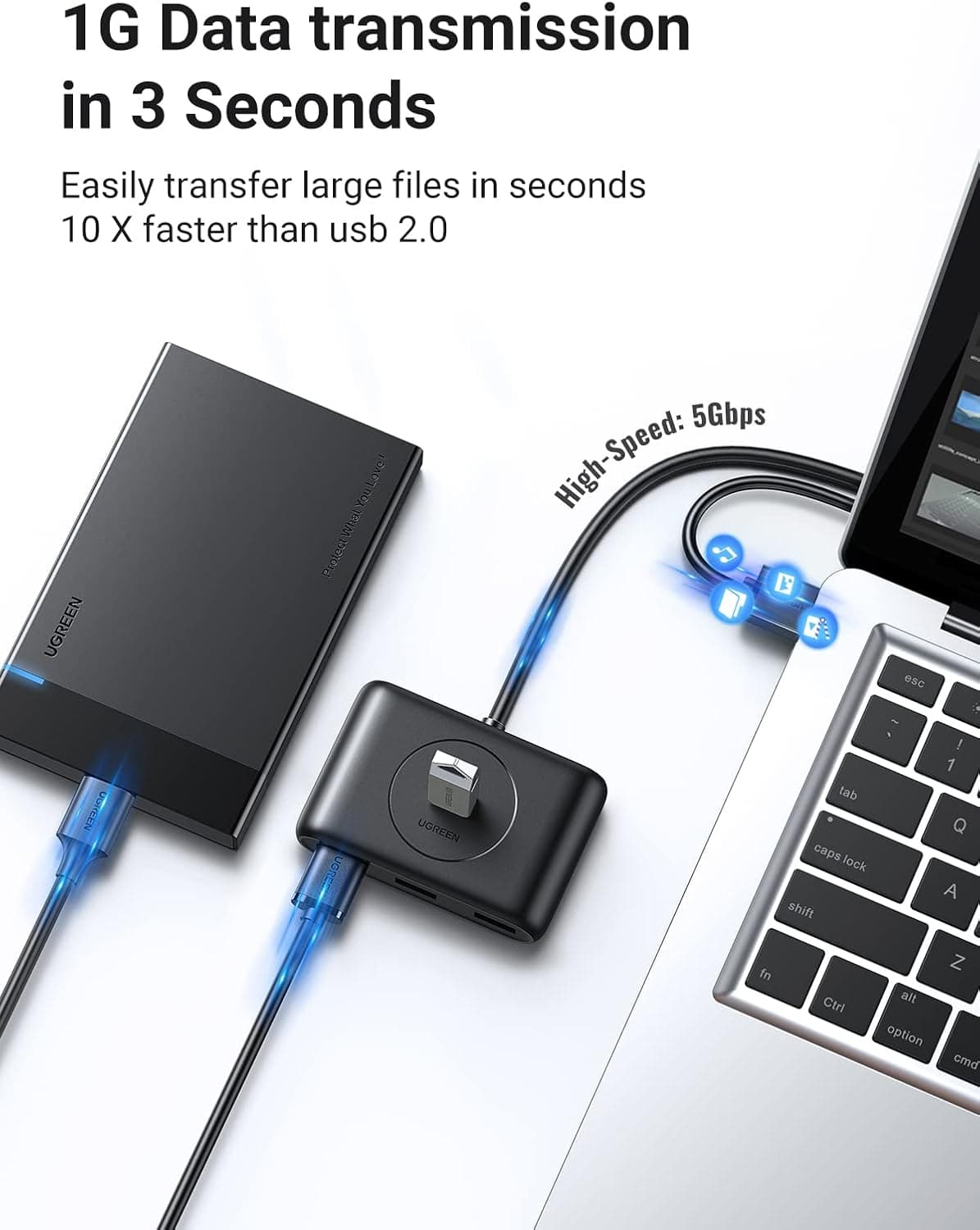 هاب 4 پورت USB 3.0 یوگرین 1 متری Ugreen CR113 20283 — تصویر ۵