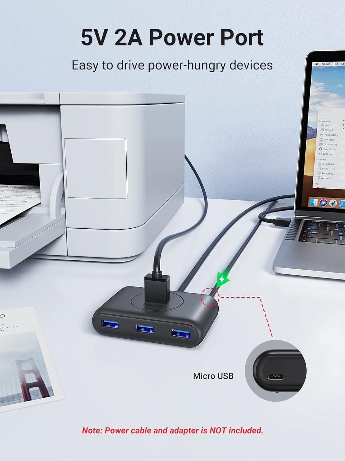 هاب 4 پورت USB 3.0 یوگرین 1 متری Ugreen CR113 20283 — تصویر ۹