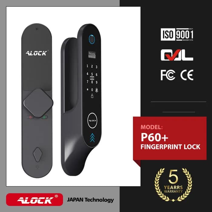 قفل اثر انگشتی دیجیتال ALOCK مدل 2023 P60+ Black — تصویر ۱۰