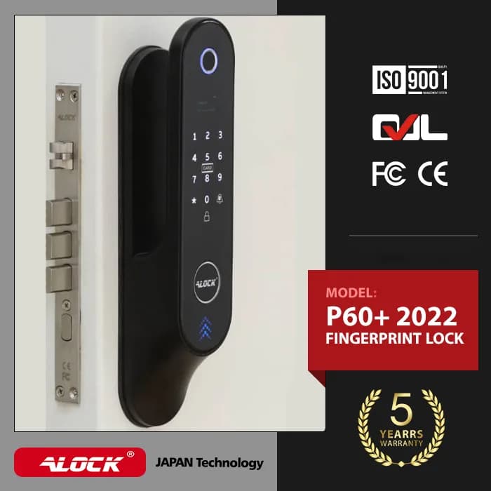 قفل اثر انگشتی دیجیتال ALOCK مدل 2023 P60+ Black — تصویر ۴