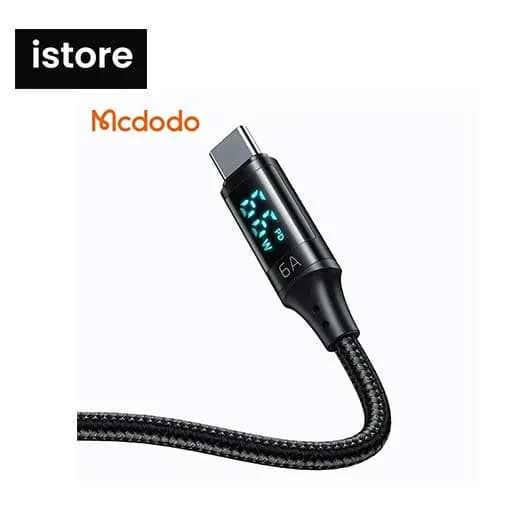 کابل شارژ سریع تایپ سی 66 واتی مک دودو مدل MCDODO CA-1080 داراي نمایشگر دیجیتال نو با گارنتی | کابل تبدیل USB به USB-C مک دودو مدل CA-1080 طول 1.2 متر | Mcdodo USB to USB-C conversion cable CA-1080 — تصویر ۱۱