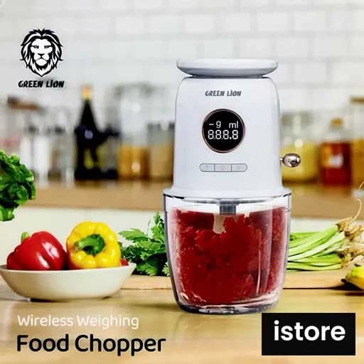 خردکن و ترازو برقی میکسر گرین لاین مدل (GNWLFDCHOPWH) Green Lion Wireless Weighing Food Chopper 600mL 7.4V نو با گارنتی سفید — تصویر ۳