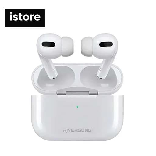 هندزفری بی‌سیم و بلوتوث ریورسانگ سفید مدل Airfly L5 EA267 | Riversong Airfly L5 EA267 bluetooth Earbuds (18 ماه گارنتی تعویض بدون قید و شرط LMR)