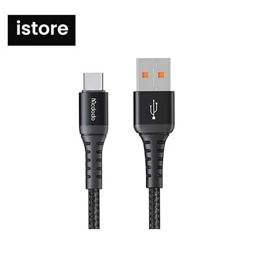 کابل تبدیل USB به USB-C مک دودو مدل CA-2271 طول 1 متر مشکی نو با گارانتی | کابل تایپ a به تایپ سی Mcdodo CA-2271 USB to USB-C Cable 1M