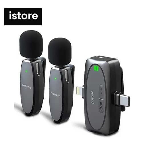 میکروفون بیسیم یقه ای پرودو Porodo Dual Connector Lavalier Microphone Dual Mic PD-2MLAV — تصویر ۷