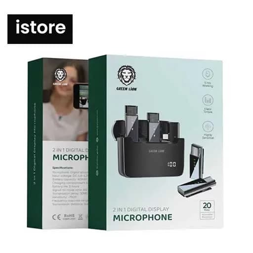 میکروفن بی سیم گرین لاین مدل 2 در 1 دیجیتال ا Green Lion 2 IN 1 Digital Display Microphone — تصویر ۴