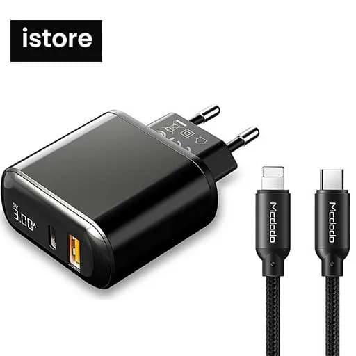 شارژر دیواری فست شارژ به همراه کابل شارژ مک دودو مدل CHARGER FAST MCDODO CH-7171 توان 20 وات — تصویر ۸