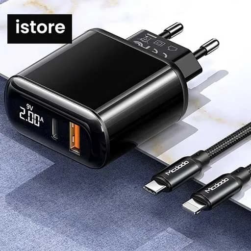 شارژر دیواری فست شارژ به همراه کابل شارژ مک دودو مدل CHARGER FAST MCDODO CH-7171 توان 20 وات — تصویر ۹