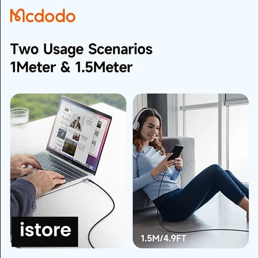 کابل تایپ سی به تایپ سی 65 وات مک دودو مدل CA-3130 طول 1متر | کابل دو سر تایپ سی | mcdodo ca-3130 65w type-c to type-c data cable — تصویر ۷