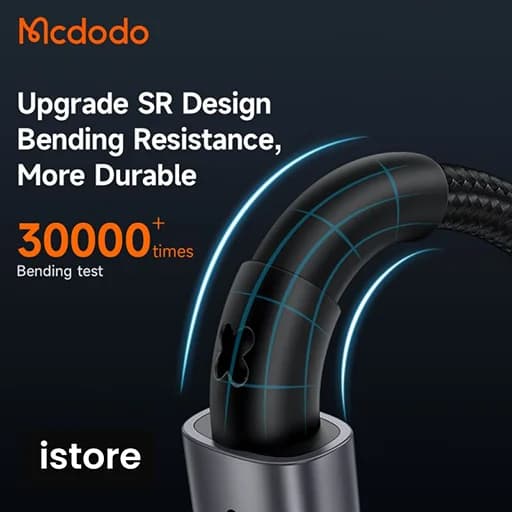 کابل تایپ سی به تایپ سی 65 وات مک دودو مدل CA-3130 طول 1متر | کابل دو سر تایپ سی | mcdodo ca-3130 65w type-c to type-c data cable — تصویر ۵