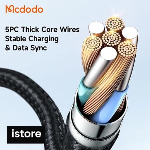 کابل تایپ سی به تایپ سی 65 وات مک دودو مدل CA-3130 طول 1متر | کابل دو سر تایپ سی | mcdodo ca-3130 65w type-c to type-c data cable — تصویر ۶