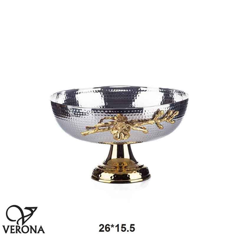 ظرف میوه و آجیل استیل پایه دار قطر 26 ورونا VERONA — تصویر ۲