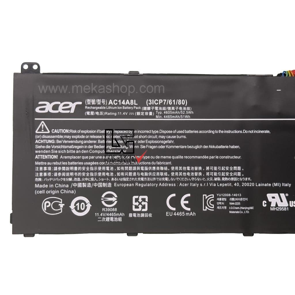باتری اورجینال لپ تاپ ایسر Acer Aspire V15 Nitro مدل AC14A8L — تصویر ۵