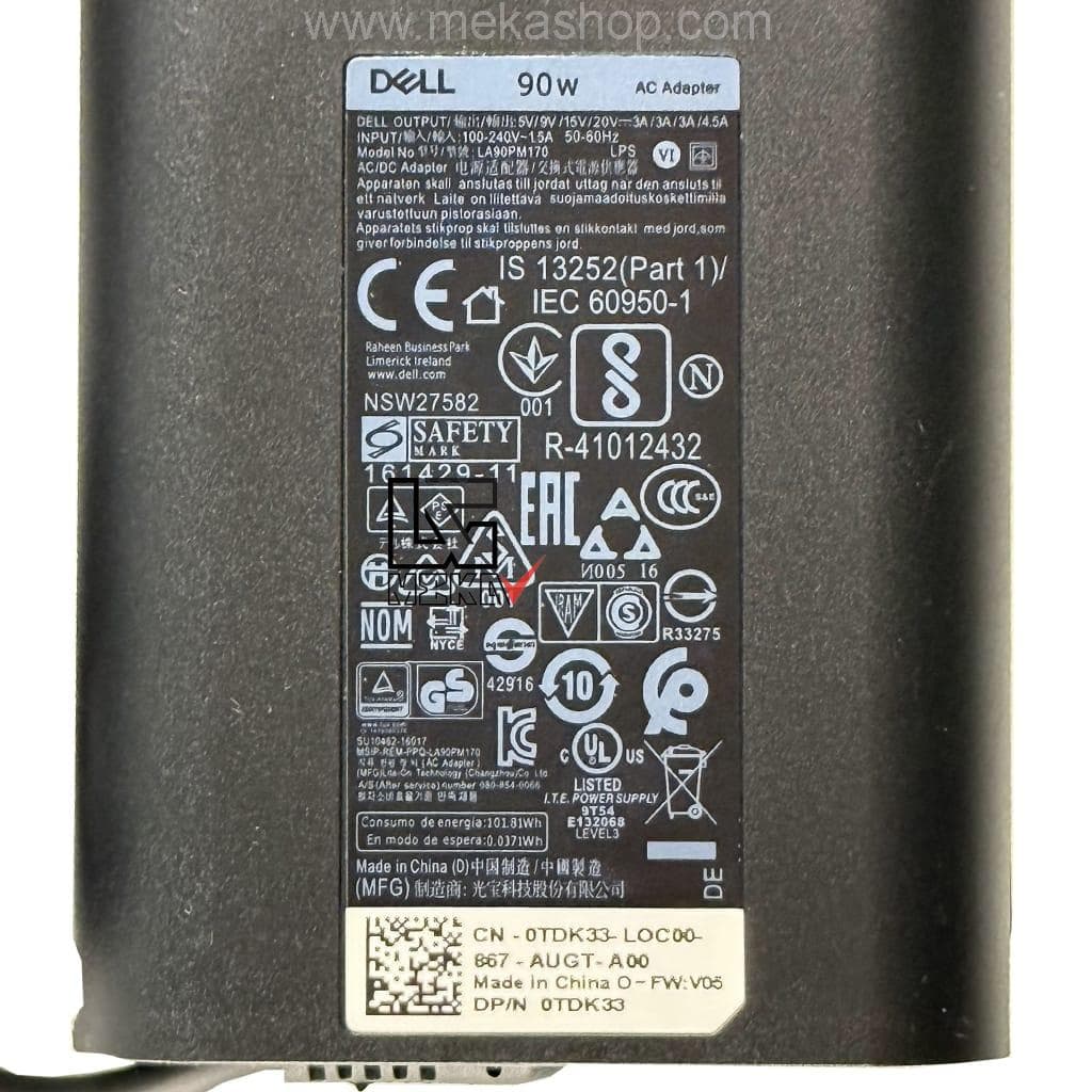 شارژر آداپتور اورجینال لپ تاپ دل Dell 20V 4.5A TypeC 90W — تصویر ۶