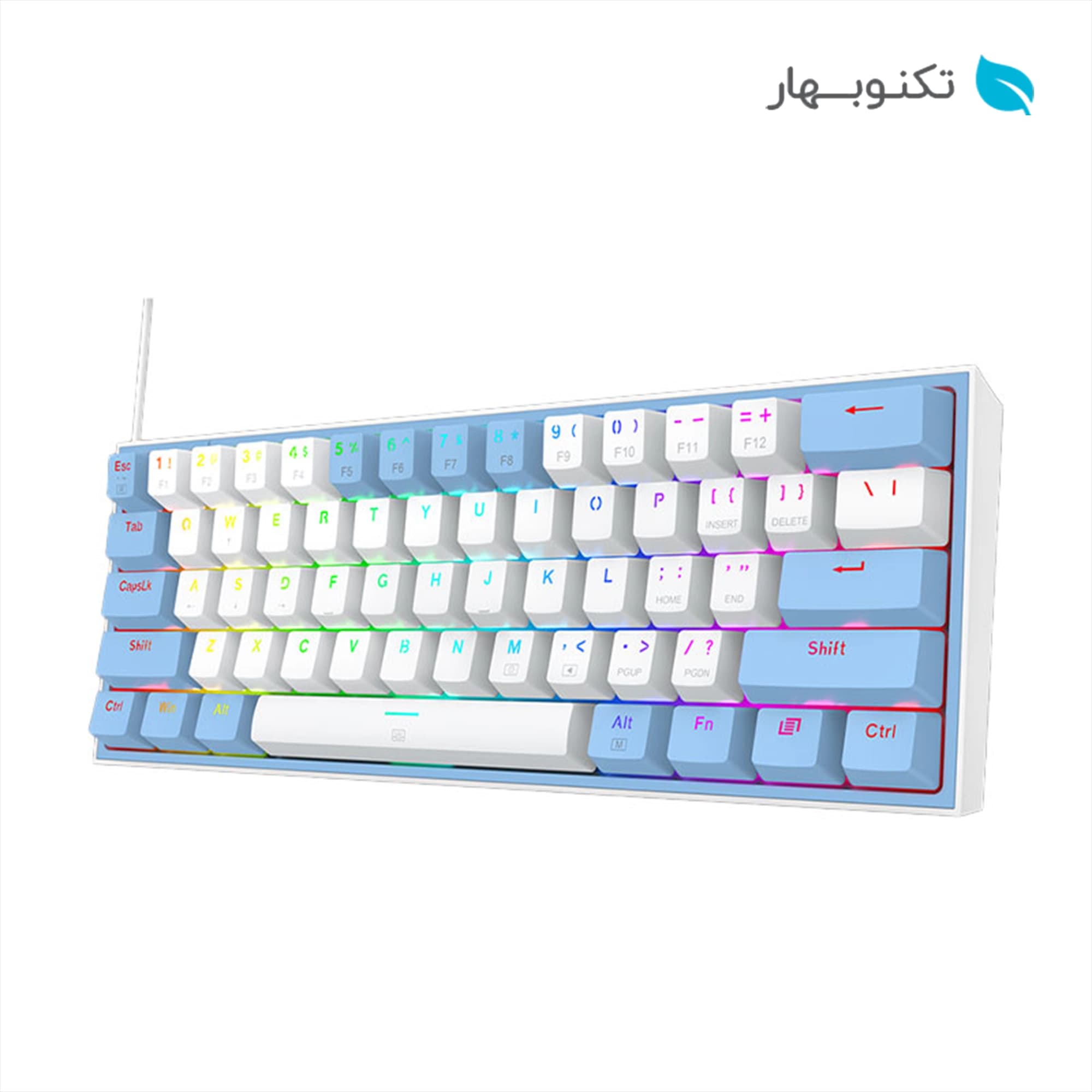 کیبورد گیمینگ REDRAGON مدل FIZZ K617WB-RGB (با برچسب فارسی)