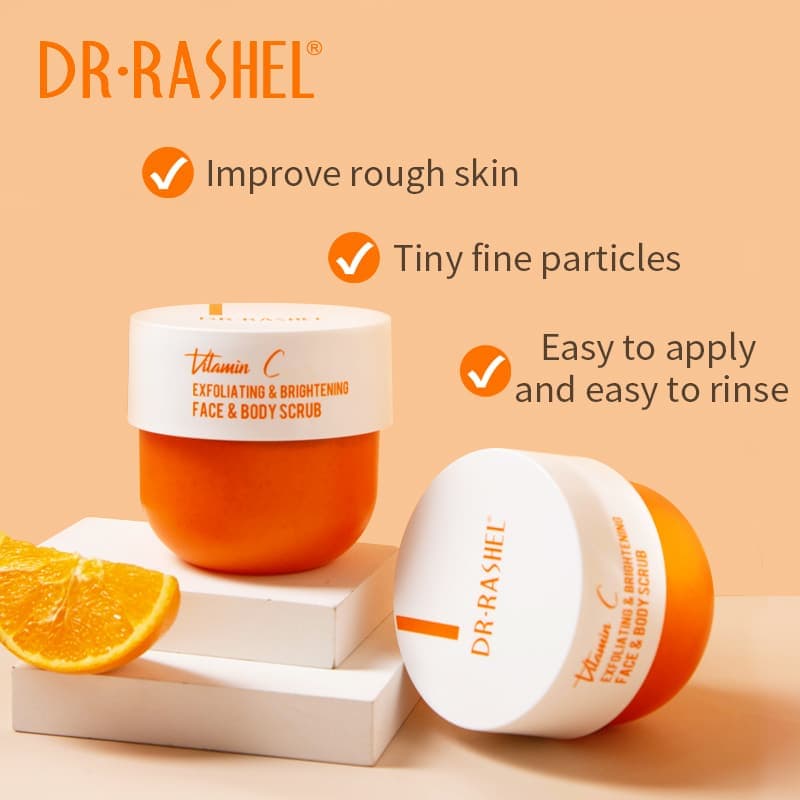اسکراب ویتامین سی دکتر راشل اورجینال مخصوص صورت و بدن 250گرم DR.RASHEL Vitamin C Face Body Scrub — تصویر ۸