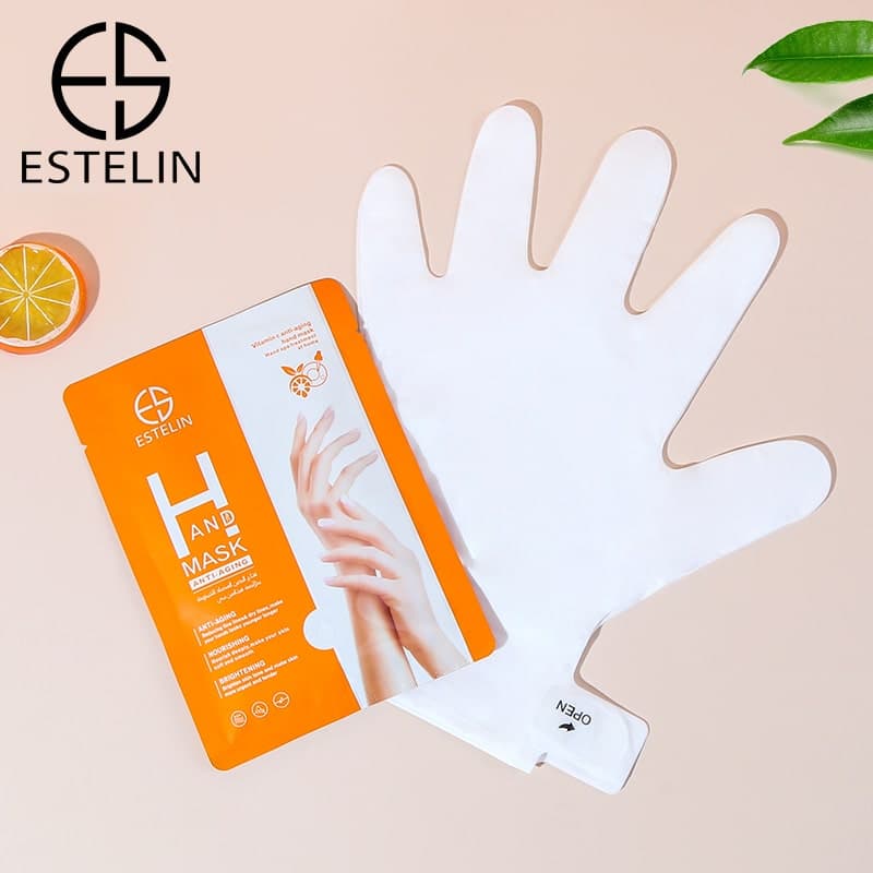 ماسک دستکشی ویتامین سی استلین ضد چروک و ضد پیری اورجینال 36 گرم ESTELIN Vitamin C Anti-Aging Hand Mask — تصویر ۸