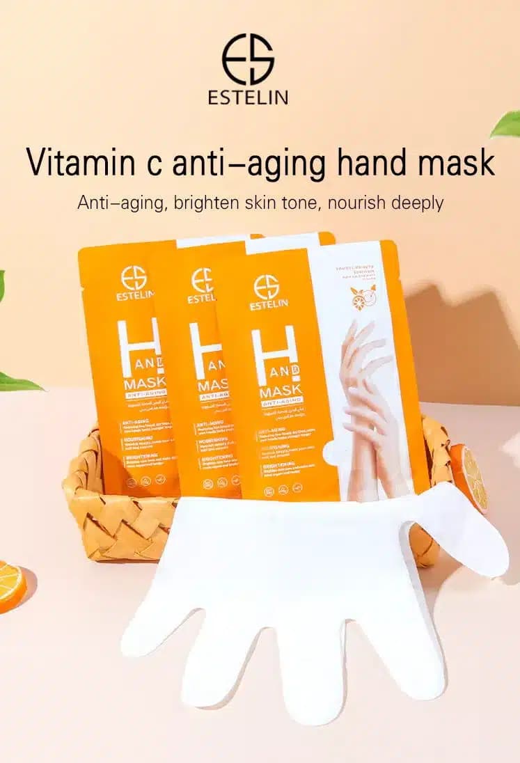 ماسک دستکشی ویتامین سی استلین ضد چروک و ضد پیری اورجینال 36 گرم ESTELIN Vitamin C Anti-Aging Hand Mask — تصویر ۹