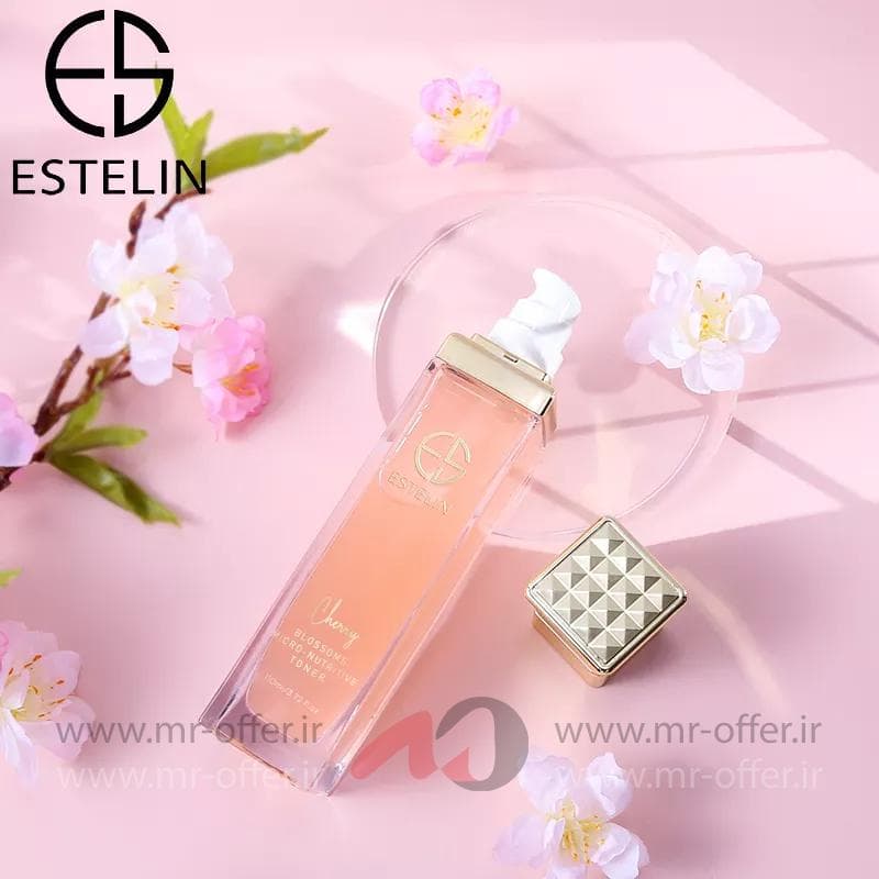 تونر صورت شکوفه گیلاس استلین اورجینال 110 میل ESTELIN Cherry Blossoms Micro-nutritive Toner — تصویر ۱۰
