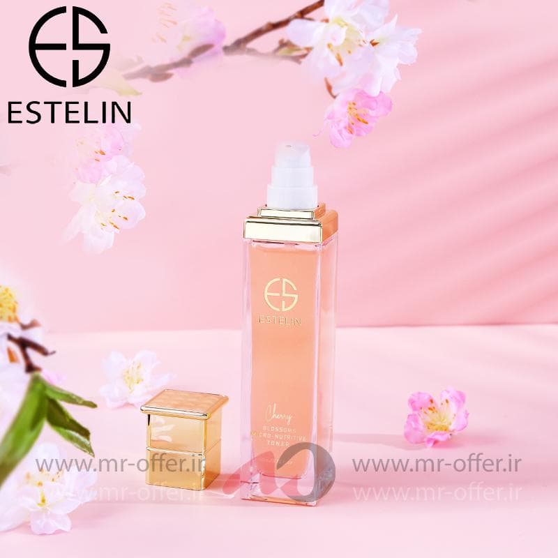 تونر صورت شکوفه گیلاس استلین اورجینال 110 میل ESTELIN Cherry Blossoms Micro-nutritive Toner — تصویر ۱۱