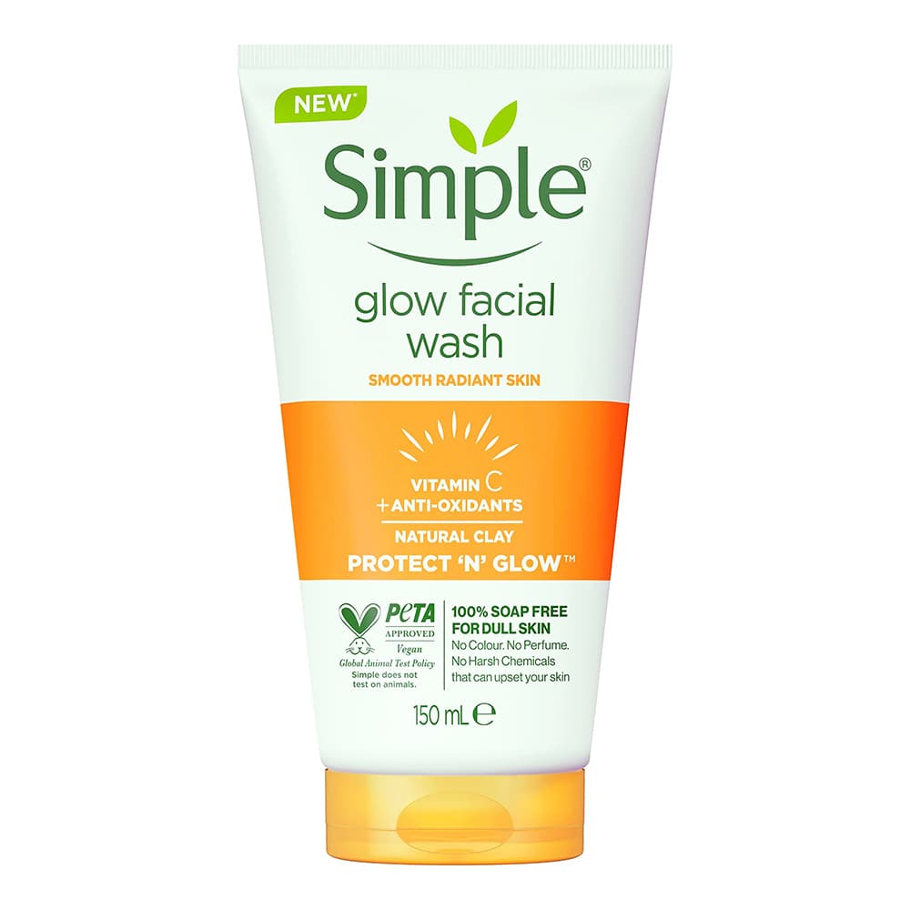 ژل شستشو صورت ویتامین سی سیمپل Simple Glow facial wash with vitamin C and anti-oxidants 150ml — تصویر ۲