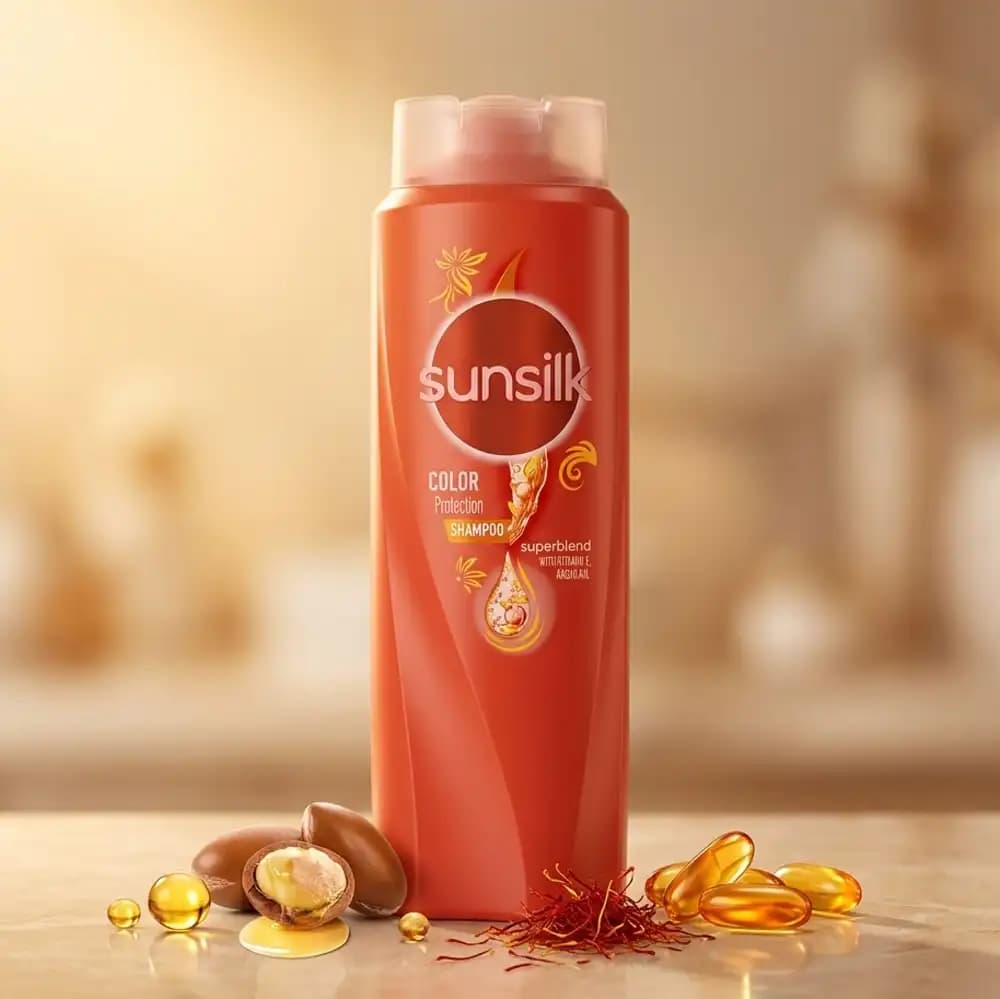 شامپو سانسیلک (sunsilk) قرمز مدل موی رنگ شده (Color Protection) حجم ۶۰۰ میلی‌لیتر — تصویر ۲