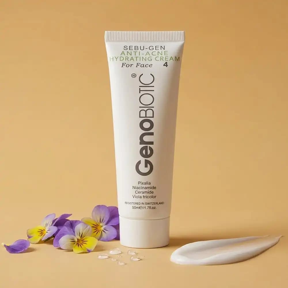 کرم آبرسان ضد آکنه صورت ژنوبایوتیک (GenoBiotic) مدل Sebu-Gen حجم 50 میلی لیتری — تصویر ۷
