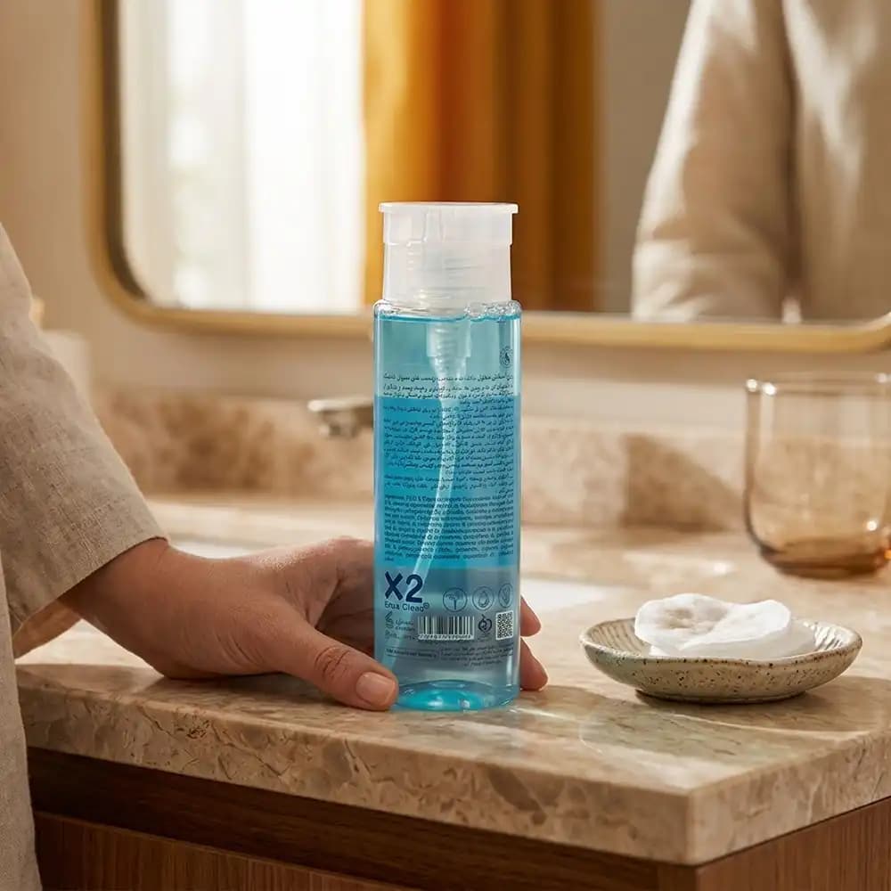 میسلار واتر و تونر ۲ در ۱ آبرسان رین استایل (RainStyle) مدل X2 Extra Clean مناسب پوست نرمال تا خشک حجم ۲۰۰ میلی‌لیتر — تصویر ۵