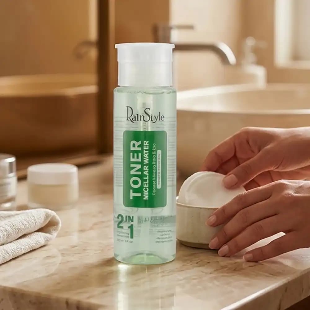 میسلار واتر و تونر ۲ در ۱ آبرسان رین استایل (RainStyle) مدل X2 Extra Clean مناسب پوست نرمال تا خشک حجم ۲۰۰ میلی‌لیتر — تصویر ۸