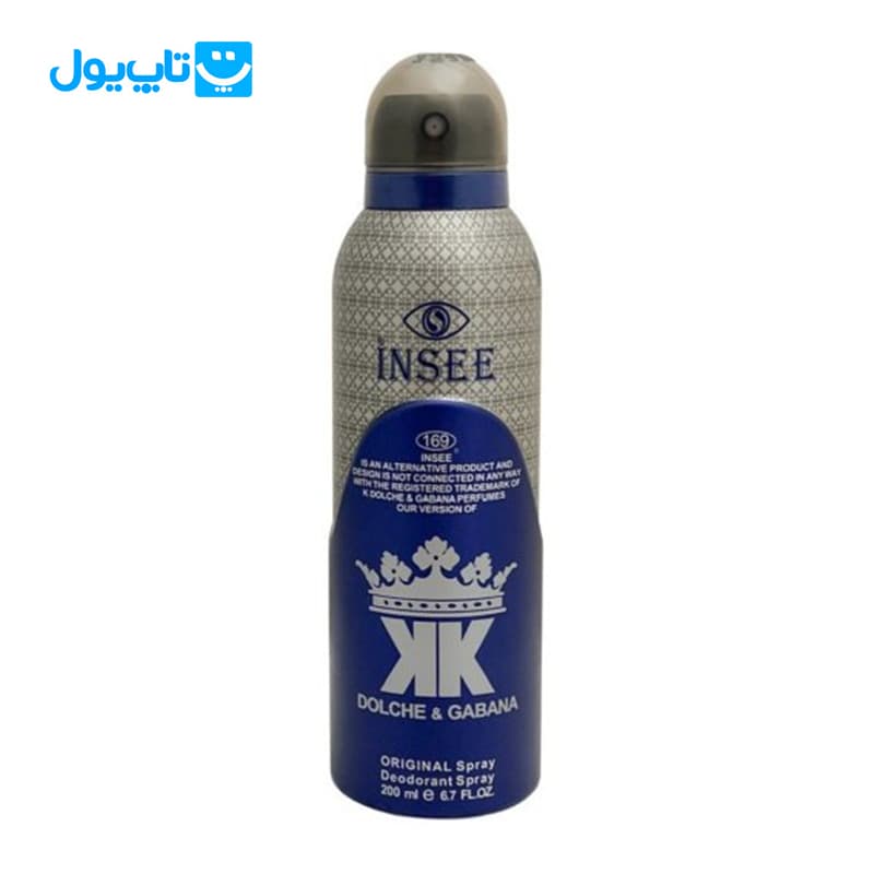 اسپری خوشبوکننده بدن اینسی INSEE رایحه دولچه اند گابانا Dolce & Gabbana حجم 200 میلی‌لیتر
