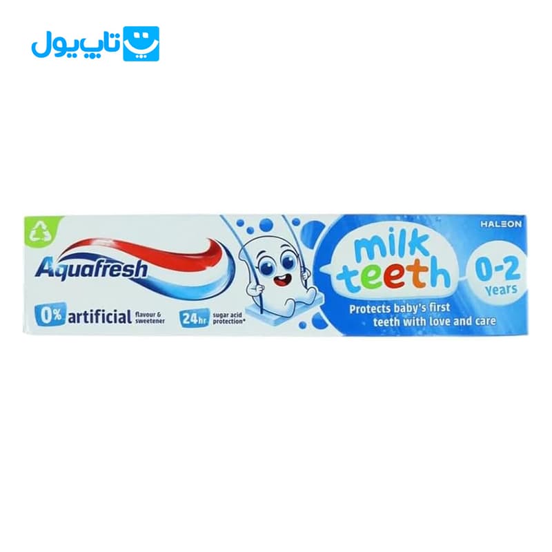خمیر دندان کودک آکوافرش Aquafresh مدل Milk Teeth مناسب 0 تا 2 سال حجم 50 میلی لیتر