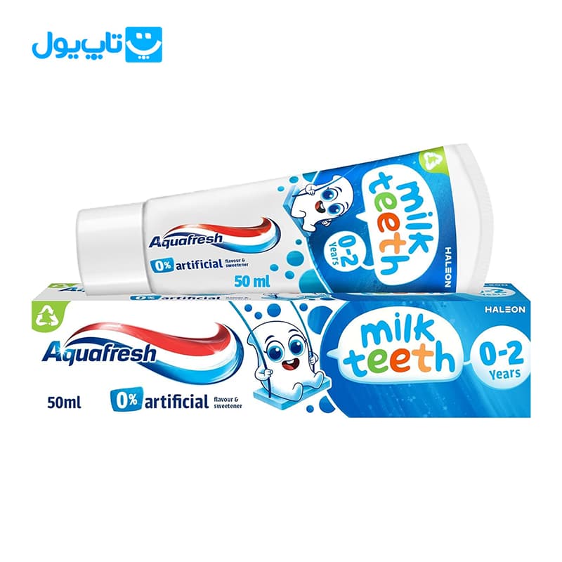 خمیر دندان کودک آکوافرش Aquafresh مدل Milk Teeth مناسب 0 تا 2 سال حجم 50 میلی لیتر — تصویر ۲