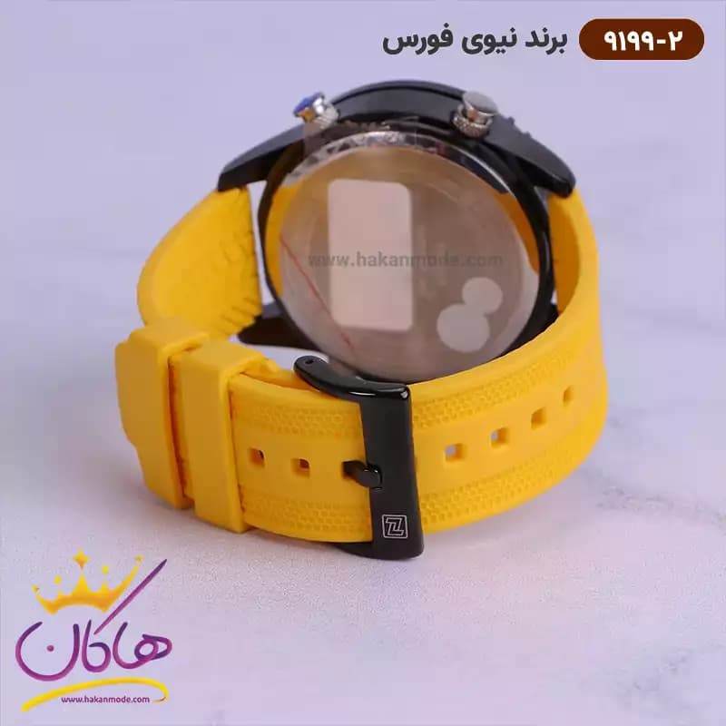 ساعت مردانه نیوی فورس دو زمانه زرد بند رابر 9199 — تصویر ۳