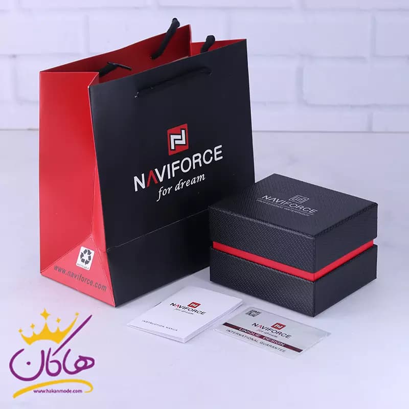 ساعت مچی نیوی فورس فلزی مشکی دیجیتالی قاب مربع 5046/3 — تصویر ۲