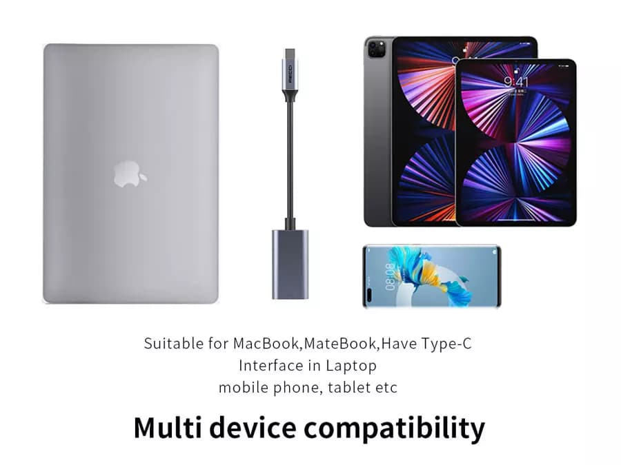 مبدل تایپ سی به اچ دی ام آی رسی Recci Type-C to HDMI Adapter 4K Cable RH11 — تصویر ۳