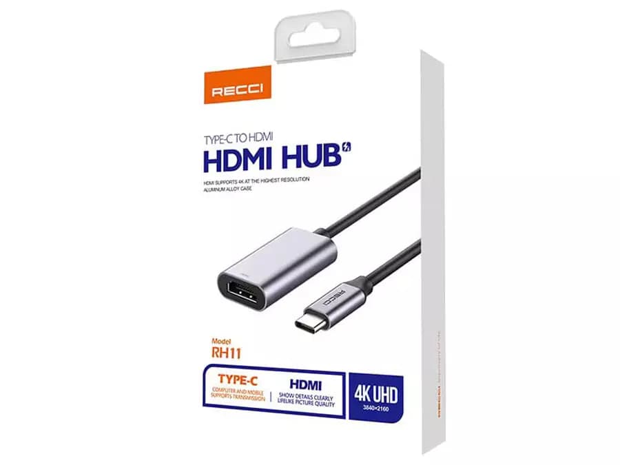 مبدل تایپ سی به اچ دی ام آی رسی Recci Type-C to HDMI Adapter 4K Cable RH11 — تصویر ۸
