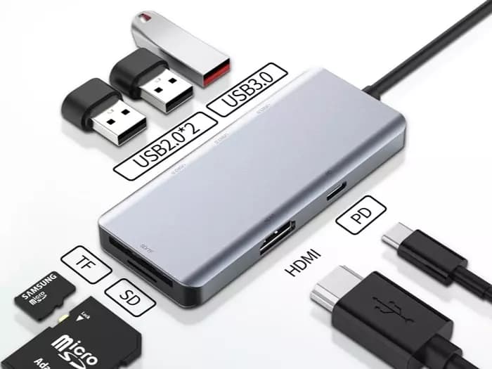 هاب تایپ‌ سی 7 پورت رچی مدل Recci 7-in-1 Type-C Hub 100W PD RH07 — تصویر ۸