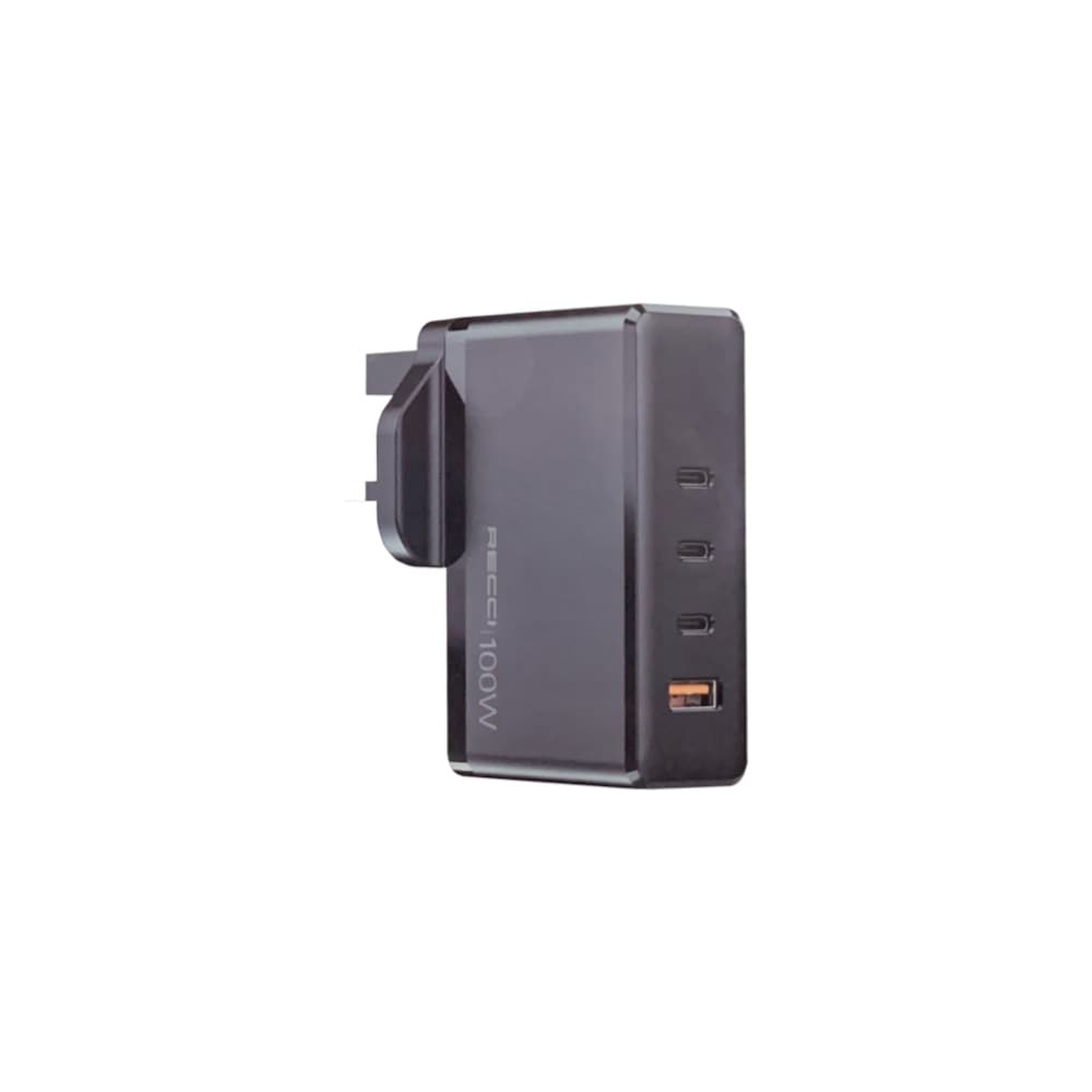 شارژر 4 پورت رچی مدل Recci Smart Charger GAN 4-Port RC41 با توان 100W — تصویر ۲