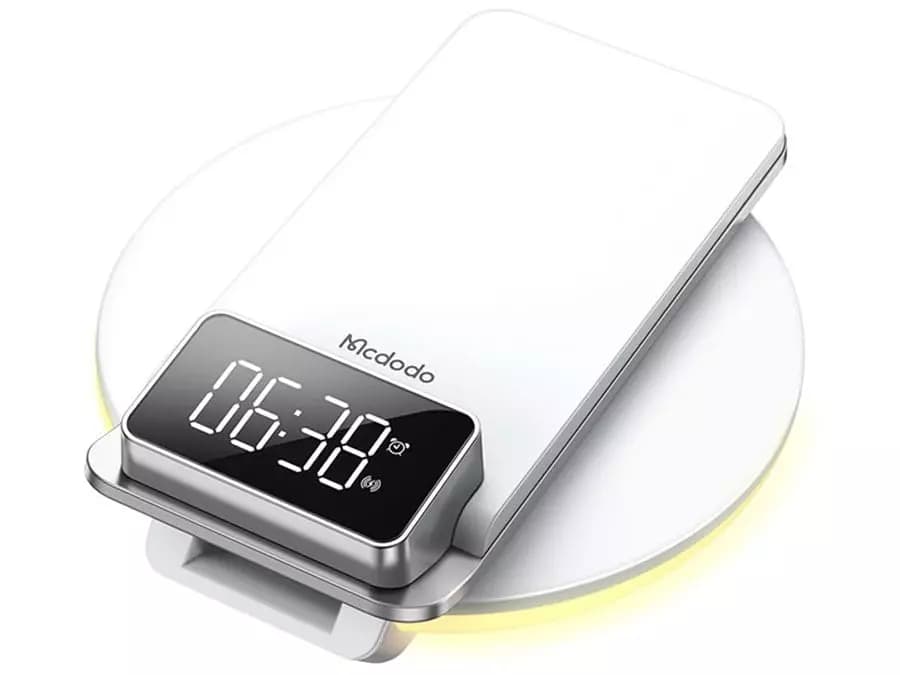 شارژر بیسیم و چراغخواب رومیزی مکدودو MCDODO Alarm & Night Lamp CH-1610 با توان 15W — تصویر ۱۰