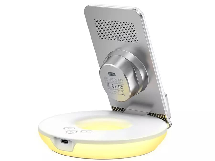 شارژر بیسیم و چراغخواب رومیزی مکدودو MCDODO Alarm & Night Lamp CH-1610 با توان 15W — تصویر ۵