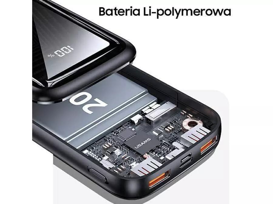 پاوربانک فست شارژ یوسمز Usams QC+PD Fast Charging PowerBank US-CD177 با ظرفیت 20000mAh — تصویر ۶