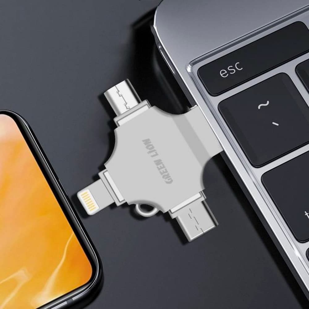 فلش مموری ۴ کاره گرین لاین مدل Green Lion 4in1 USB Flash Drive GN4IN1USB128SL با ظرفیت 128Gb — تصویر ۱۰