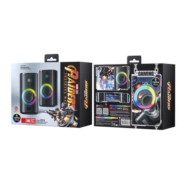 اسپیکر بلوتوثی گیمینگ RGB ویکام مدل WEKOME Gaming Series Bluetooth Speaker D33 — تصویر ۱۲