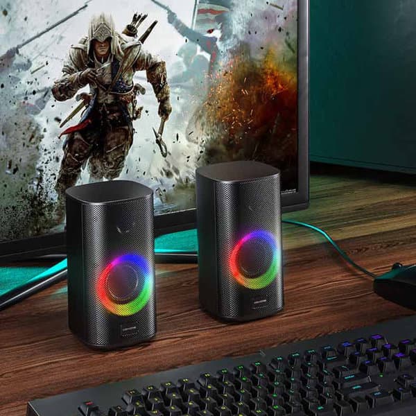 اسپیکر بلوتوثی گیمینگ RGB ویکام مدل WEKOME Gaming Series Bluetooth Speaker D33 — تصویر ۱۱