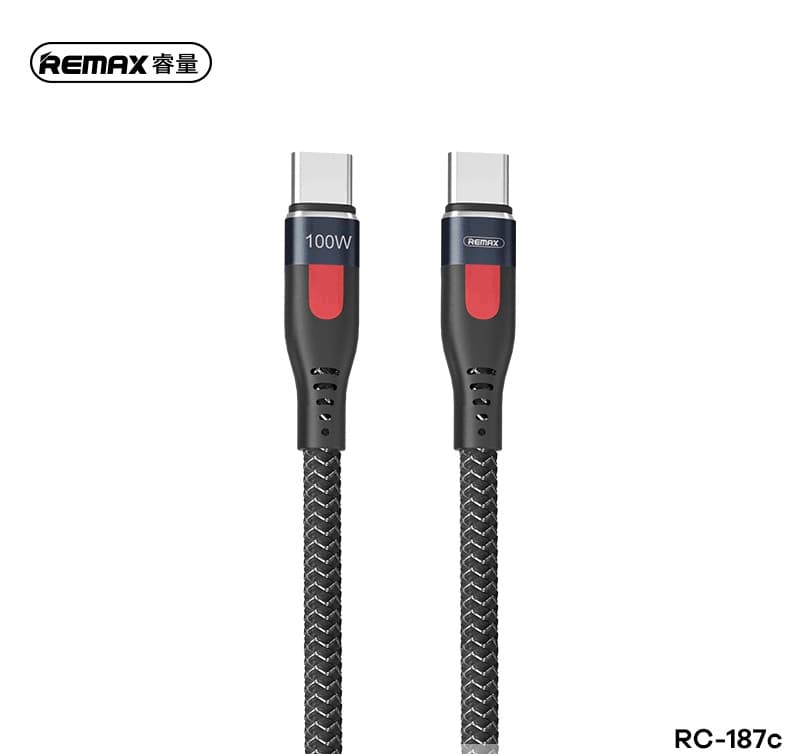 کابل تایپ سی به تایپ سی ریمکس مدل REMAX RC-187C با توان 100W — تصویر ۱۰