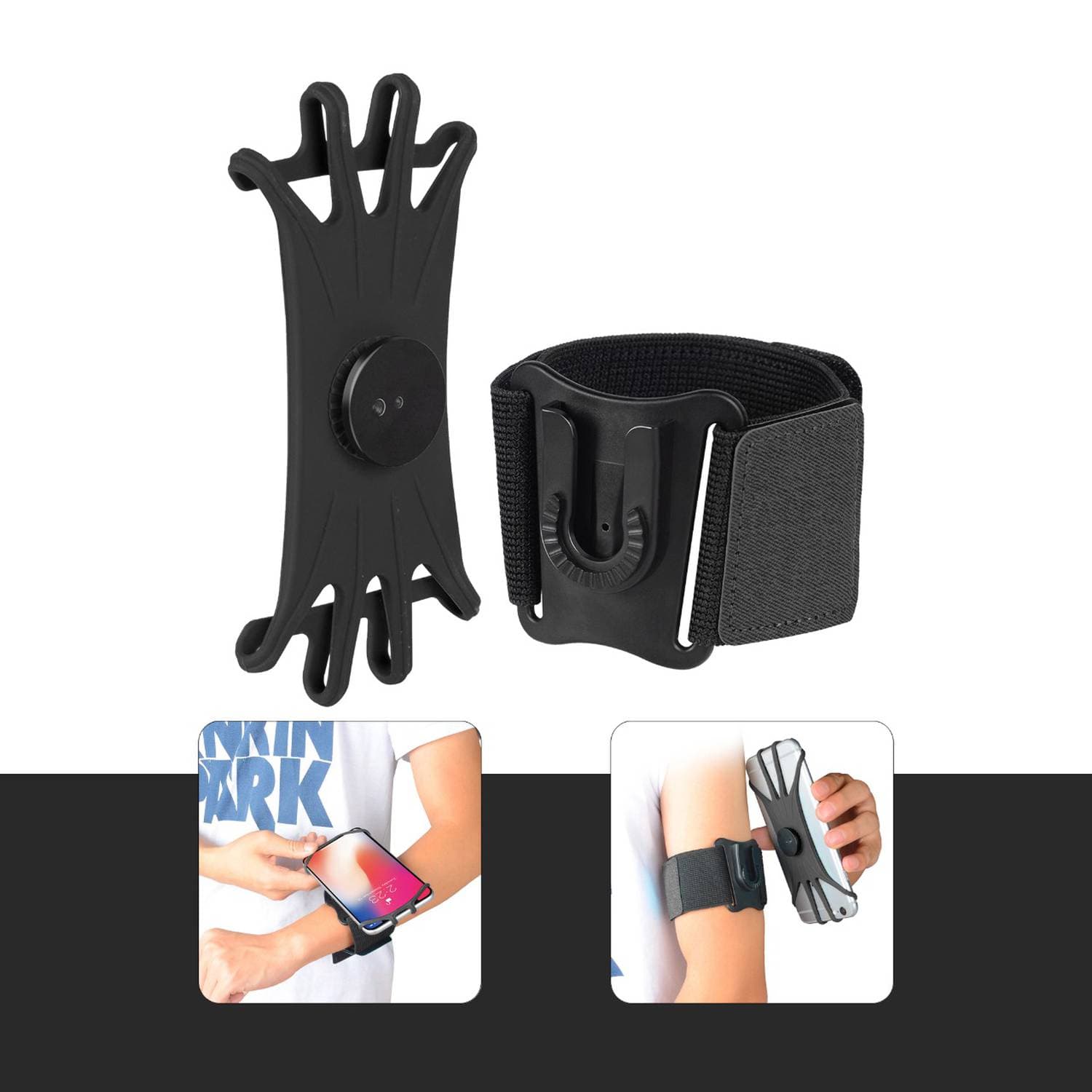 بازو بند ورزشی نگهداری گوشی گرین لاین مدل Green Lion Detachable Sports Armband GNSABANDBK — تصویر ۱۰